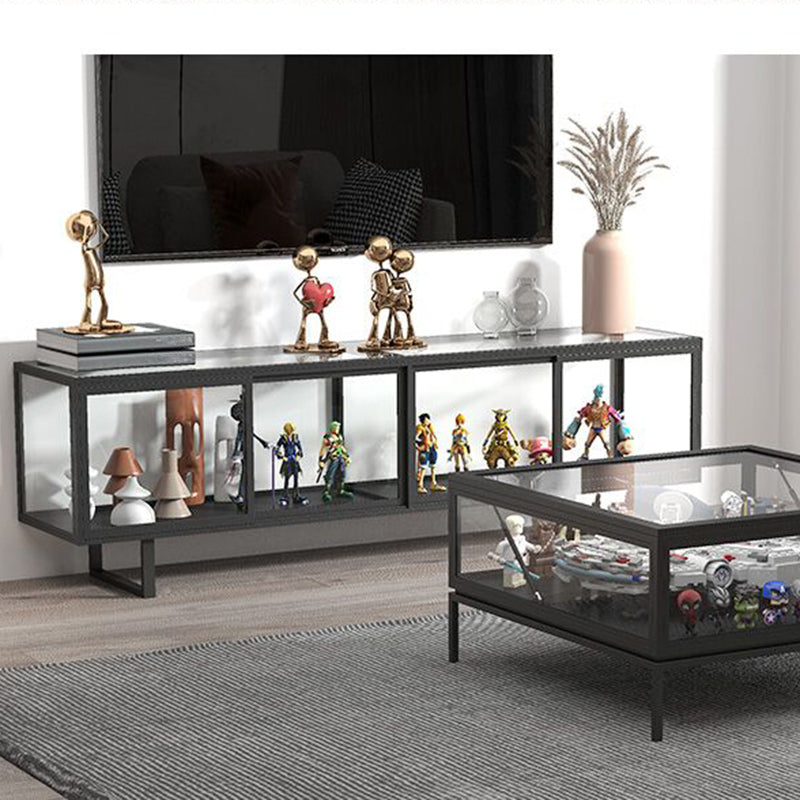 Rectangle Enclosed TV Storage Industrial TV Cabinet with Glass Doors