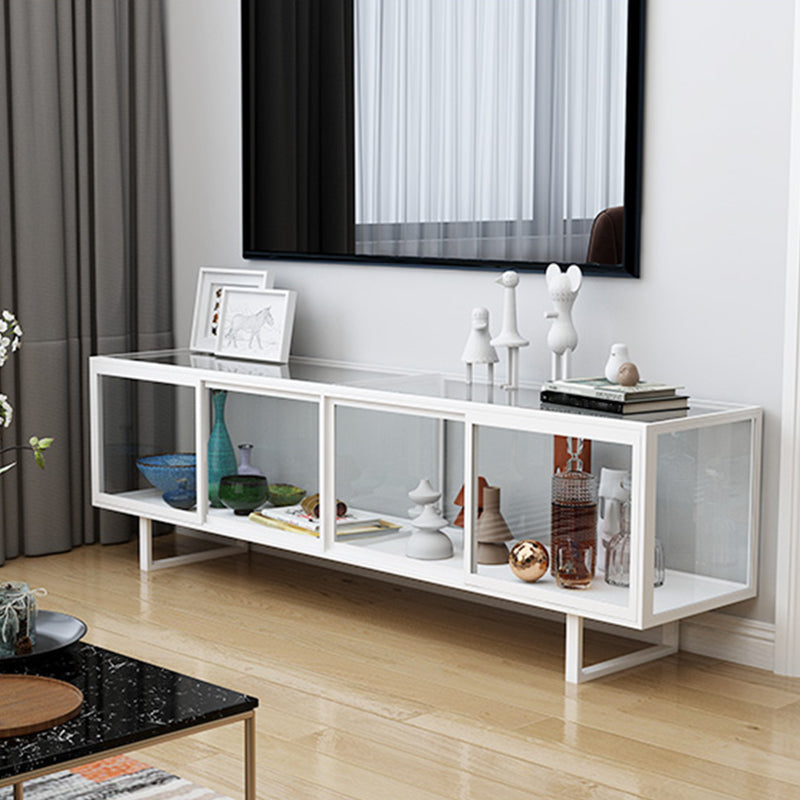 Rectangle Enclosed TV Storage Industrial TV Cabinet with Glass Doors