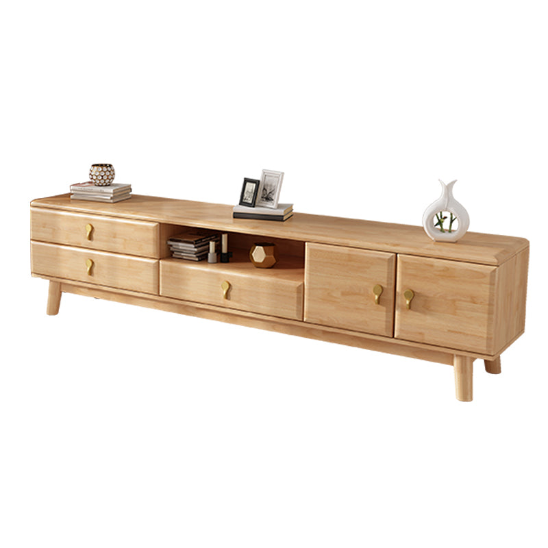 19.69"H TV Stand Contemporary Style Solid Wood TV Console with 3 Drawers