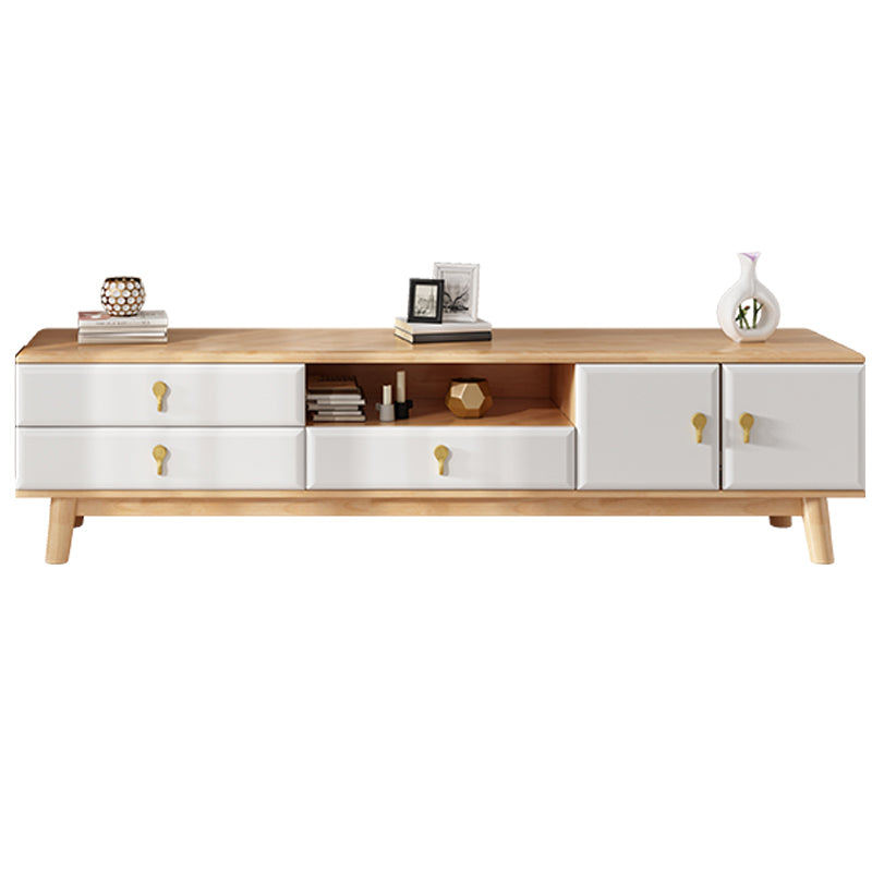 19.69"H TV Stand Contemporary Style Solid Wood TV Console with 3 Drawers