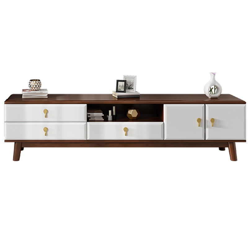 19.69"H TV Stand Contemporary Style Solid Wood TV Console with 3 Drawers