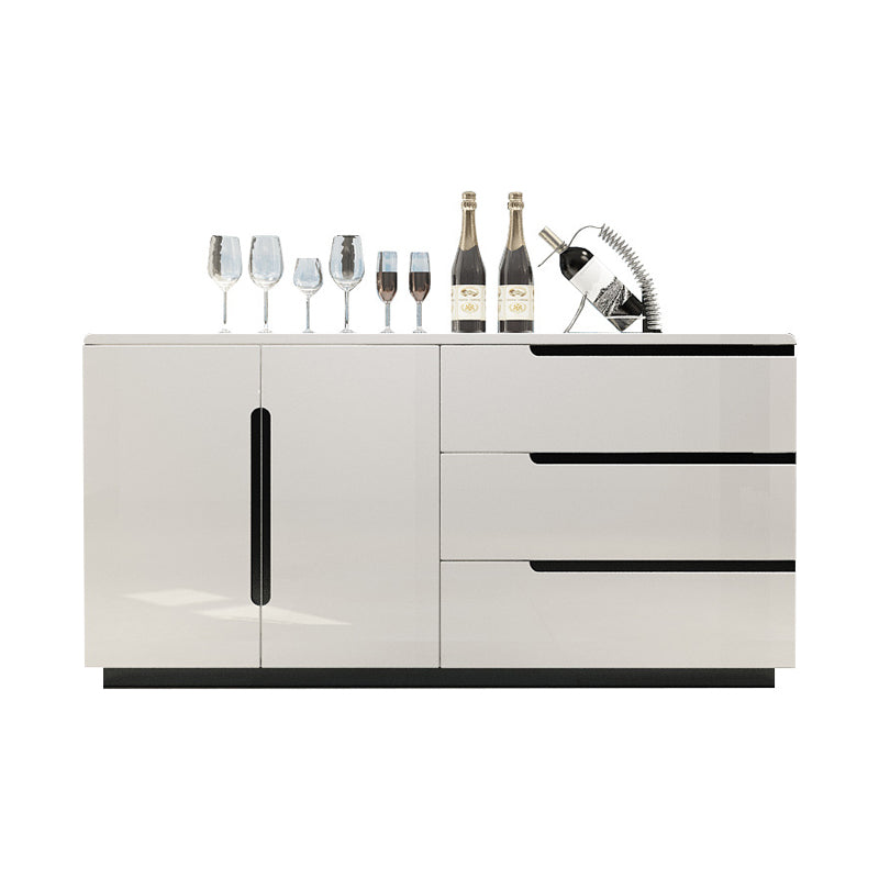 Modern MDF 31.5"H Sideboard Buffet Drawer and 2-Door Living Room Server in White