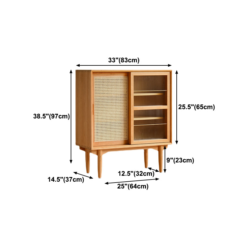 Modern Solid Wood Buffet/Console Sliding Doors Living Room Sideboard Buffet