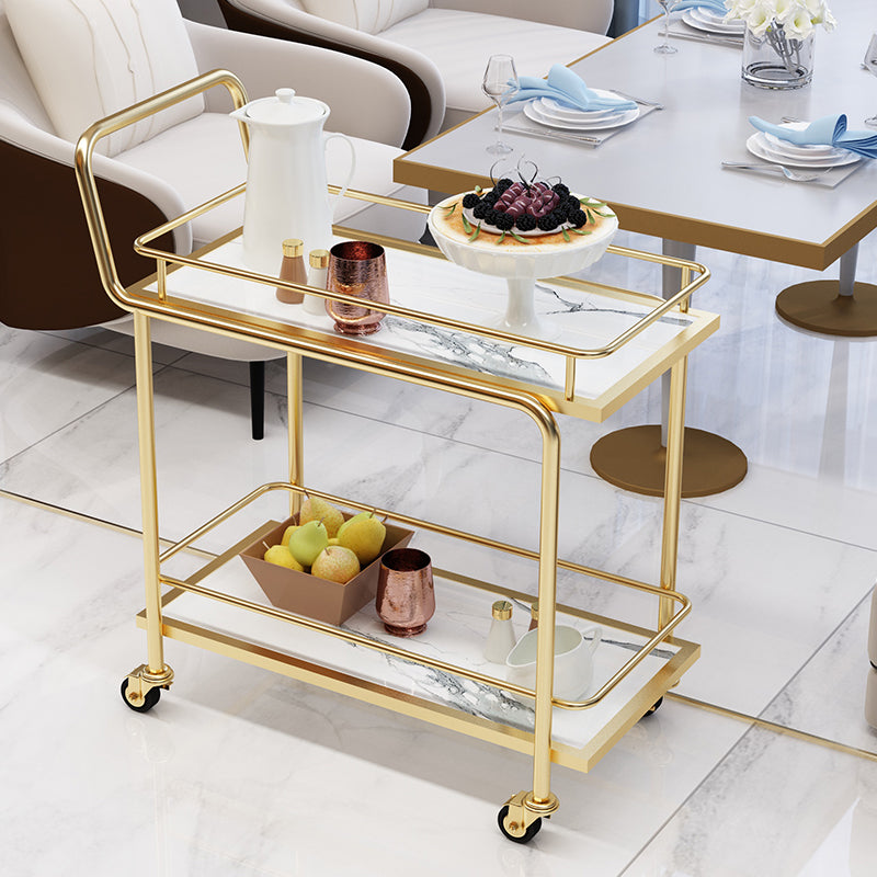 Contemporary Metal Prep Table 33.86"H Rolling Prep Table for Dining Room