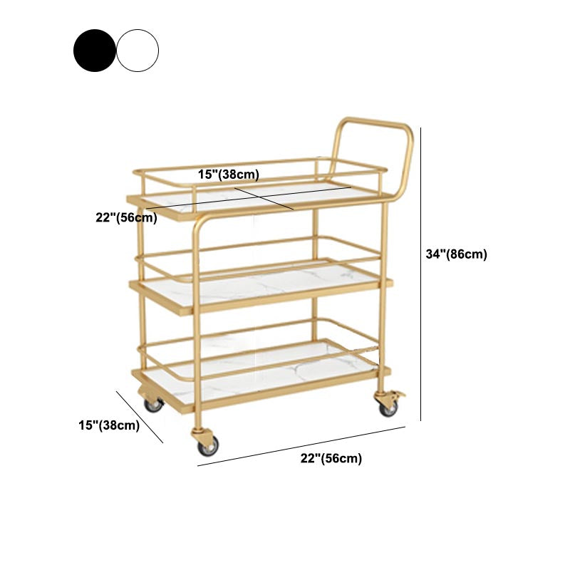 Contemporary Metal Prep Table 33.86"H Rolling Prep Table for Dining Room