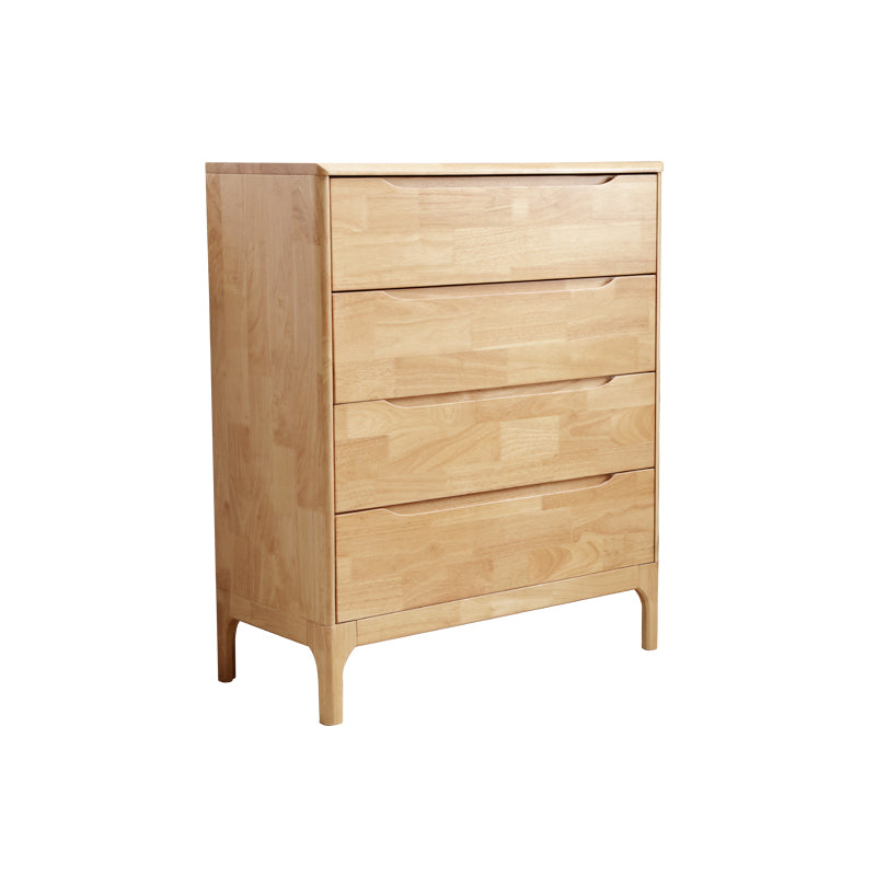 Rubber Wood Storage Chest Dresser Modern Storage Chest with Drawers for Bedroom