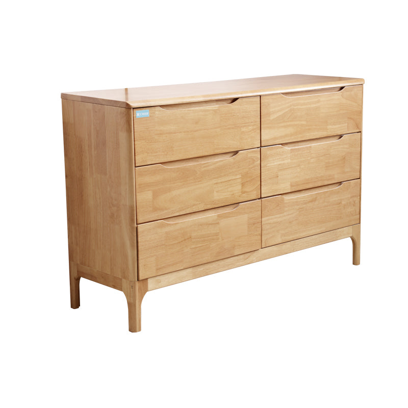 Rubber Wood Storage Chest Dresser Modern Storage Chest with Drawers for Bedroom