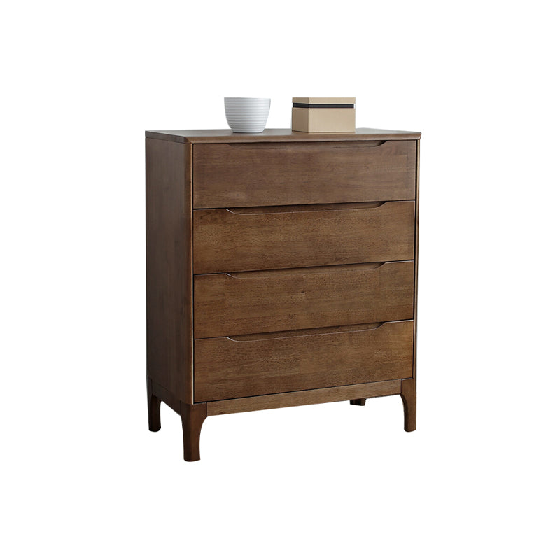 Rubber Wood Storage Chest Dresser Modern Storage Chest with Drawers for Bedroom