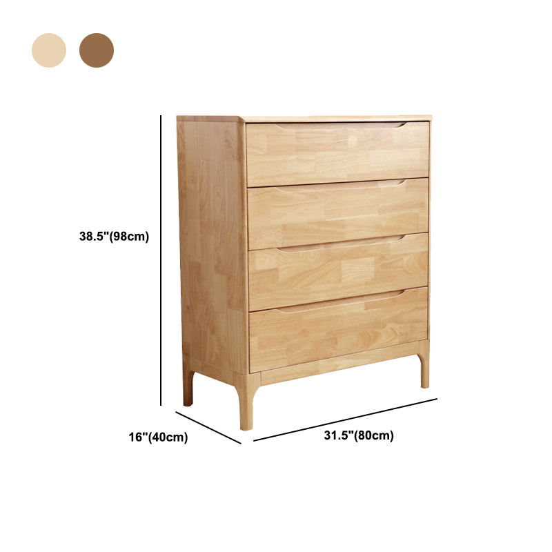 Rubber Wood Storage Chest Dresser Modern Storage Chest with Drawers for Bedroom