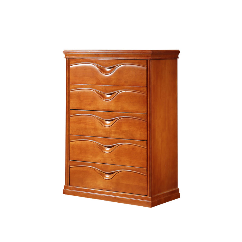 Vertical Oak Storage Chest Dresser Traditional Lingerie Chest with 3 / 4 / 5 Drawers