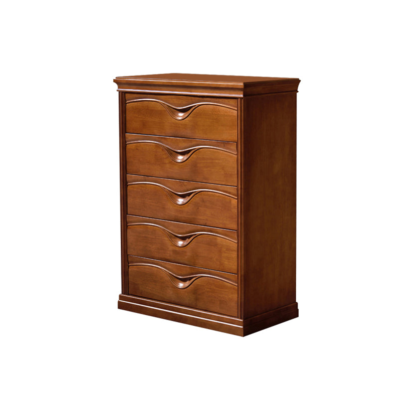 Vertical Oak Storage Chest Dresser Traditional Lingerie Chest with 3 / 4 / 5 Drawers