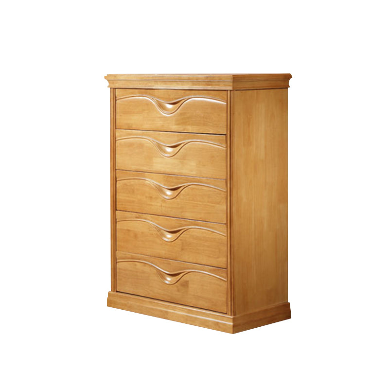 Vertical Oak Storage Chest Dresser Traditional Lingerie Chest with 3 / 4 / 5 Drawers