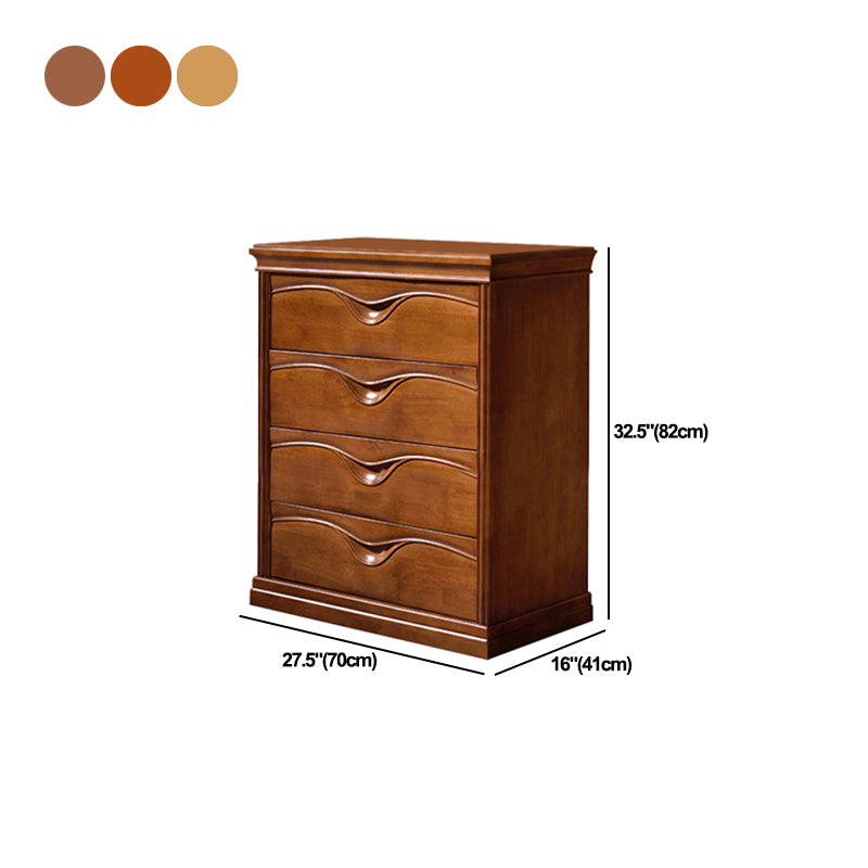 Vertical Oak Storage Chest Dresser Traditional Lingerie Chest with 3 / 4 / 5 Drawers