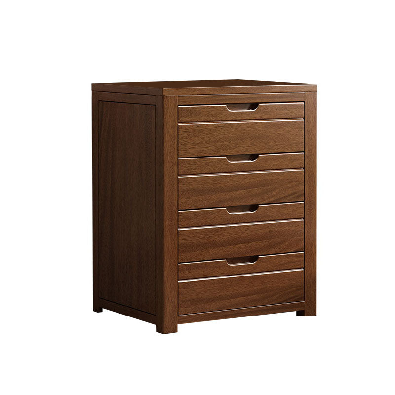 Modern Walnut Lingerie Chest Vertical Storage Chest Dresser with Drawers