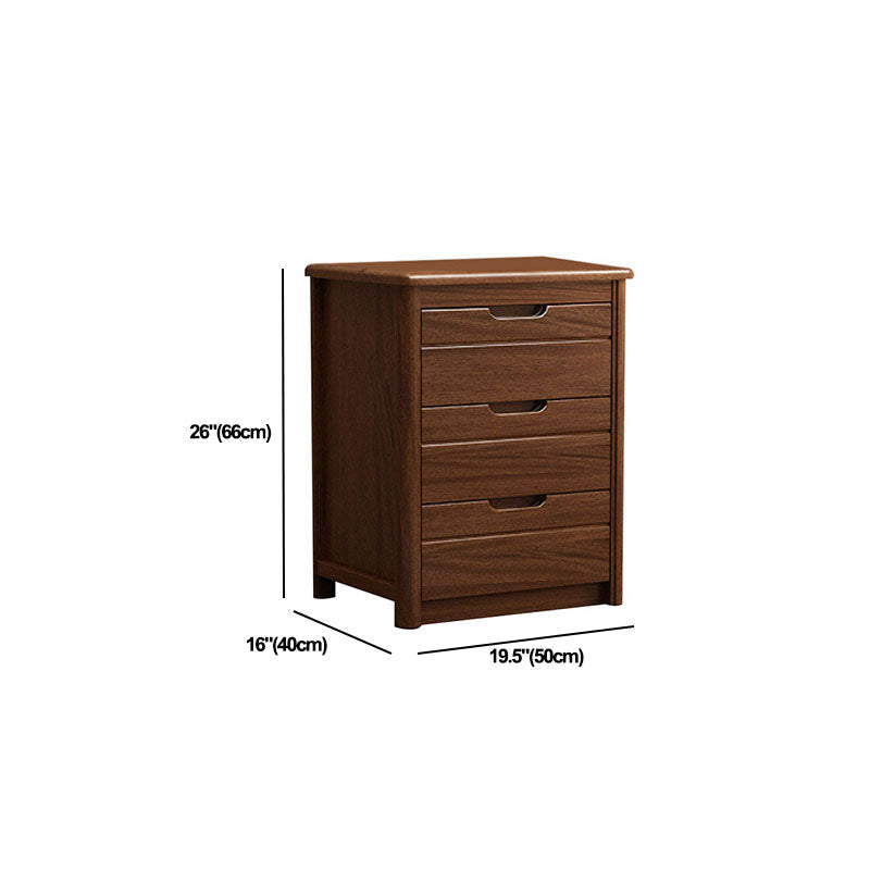 Modern Walnut Lingerie Chest Vertical Storage Chest Dresser with Drawers