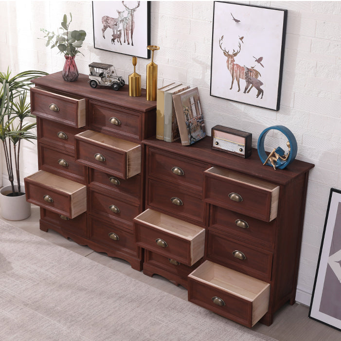 11.8" D Traditional Solid Wood Storage Chest Vertical Storage Chest Dresser with Drawers