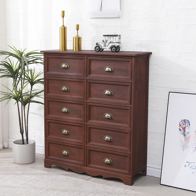 11.8" D Traditional Solid Wood Storage Chest Vertical Storage Chest Dresser with Drawers