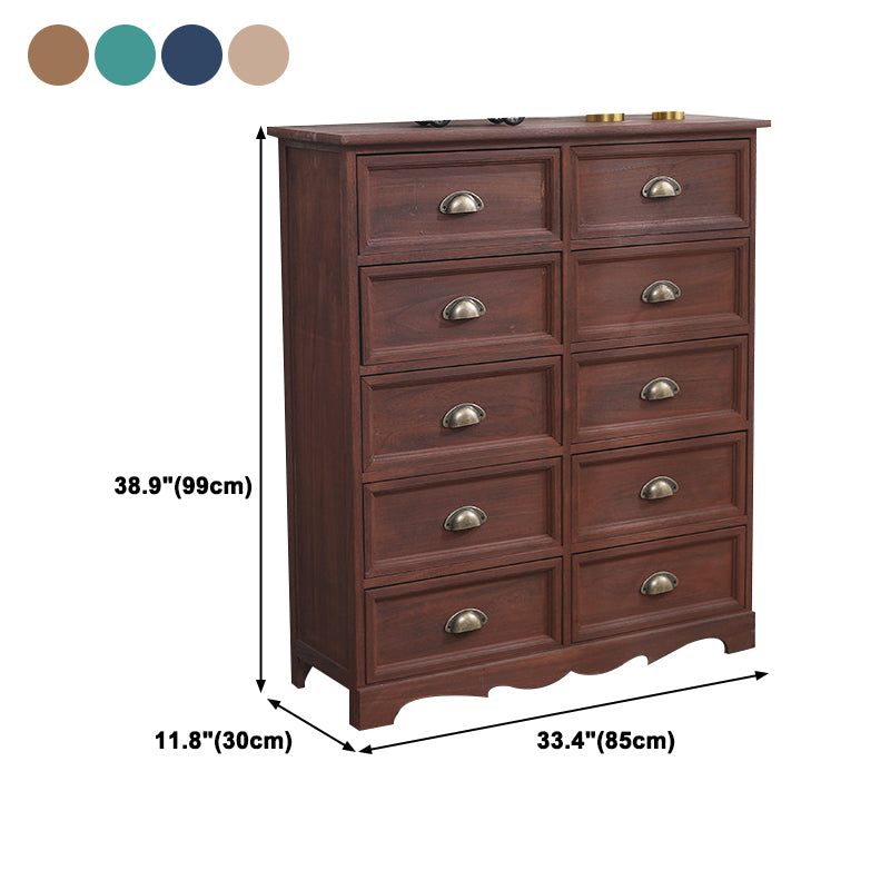 11.8" D Traditional Solid Wood Storage Chest Vertical Storage Chest Dresser with Drawers