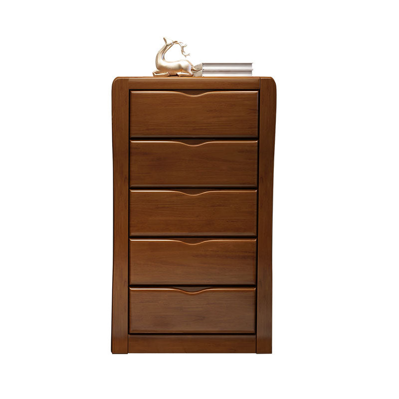 Vertical Rubber Wood Lingerie Chest Traditional Style Storage Chest with 3 / 4 / 5 Drawers