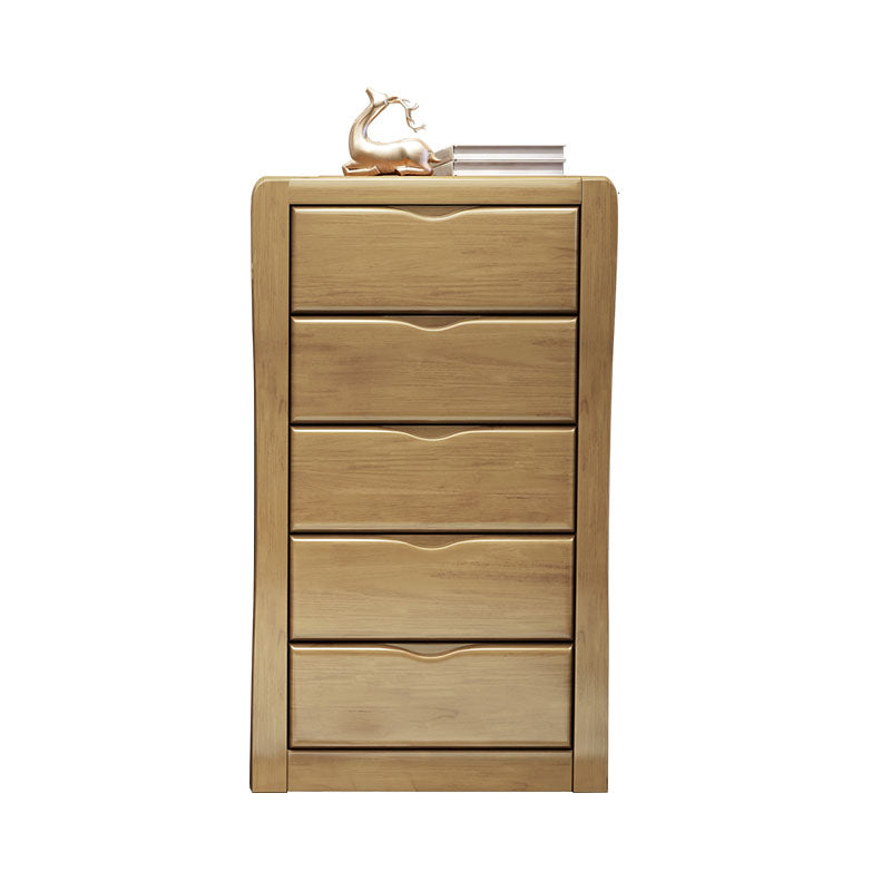 Vertical Rubber Wood Lingerie Chest Traditional Style Storage Chest with 3 / 4 / 5 Drawers