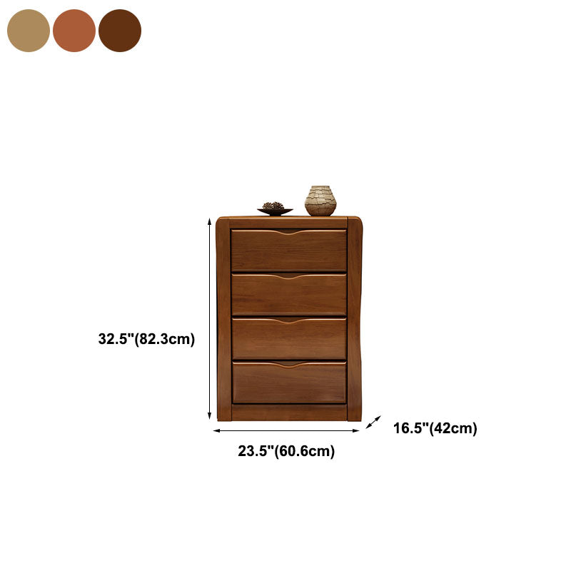 Vertical Rubber Wood Lingerie Chest Traditional Style Storage Chest with 3 / 4 / 5 Drawers