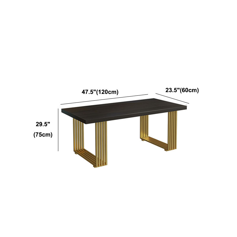 Glam Style Wooden Office Desk Black Top Home Desk with Metal Legs