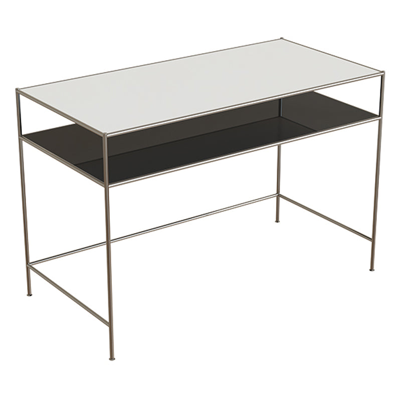 Glass Rectangular Writing Desk Modern Style Office Desk with Storage