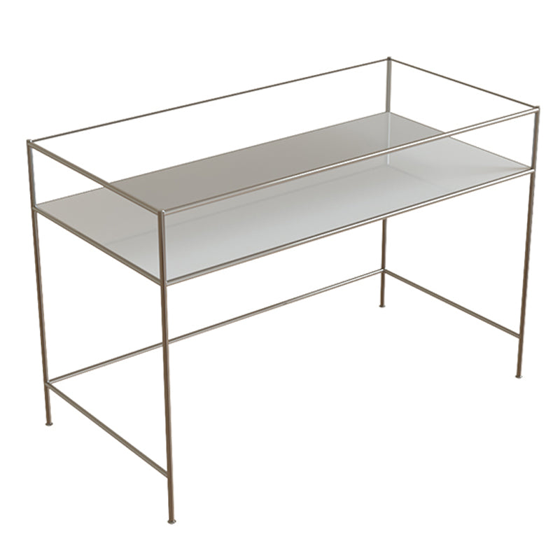 Glass Rectangular Writing Desk Modern Style Office Desk with Storage