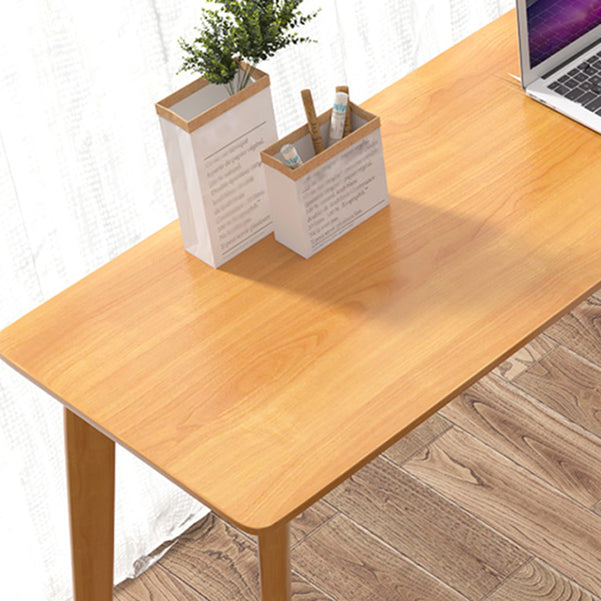 Modern Style Office Desk Curved Solid Wood  Parsons Desk for Home