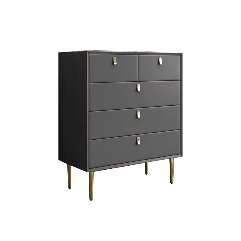 Vertical Wood Lingerie Chest Modern Bedroom Storage Chest with 5 Drawers