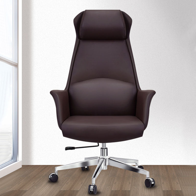 Modern Black Leather Desk Chair with Hight Back Home Office Chair