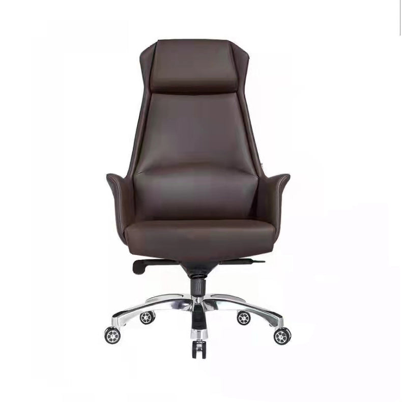 Modern Black Leather Desk Chair with Hight Back Home Office Chair