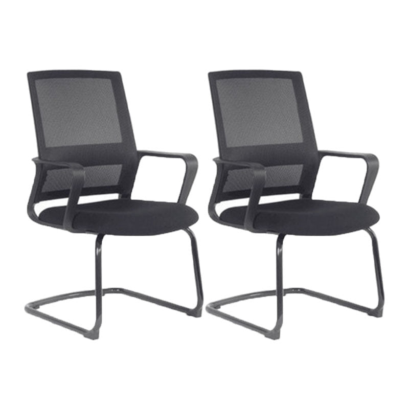 Arms Included Black Frame Office Chair No Distressing Mid-back Chair