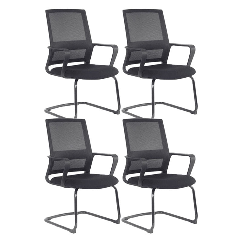 Arms Included Black Frame Office Chair No Distressing Mid-back Chair