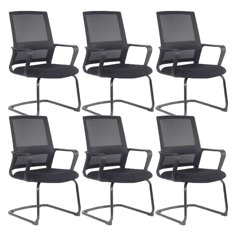 Arms Included Black Frame Office Chair No Distressing Mid-back Chair