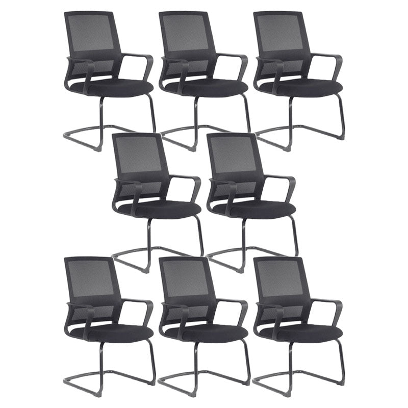 Arms Included Black Frame Office Chair No Distressing Mid-back Chair