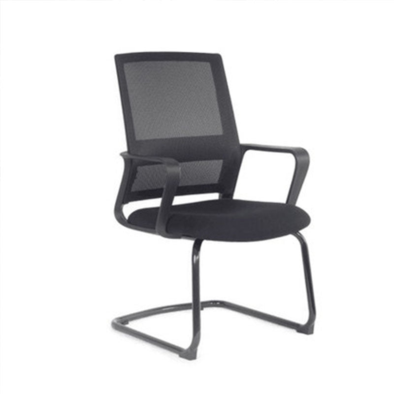 Arms Included Black Frame Office Chair No Distressing Mid-back Chair