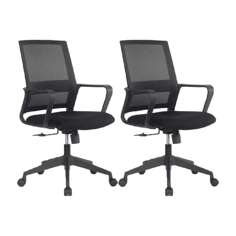 Arms Included Black Frame Office Chair No Distressing Mid-back Chair