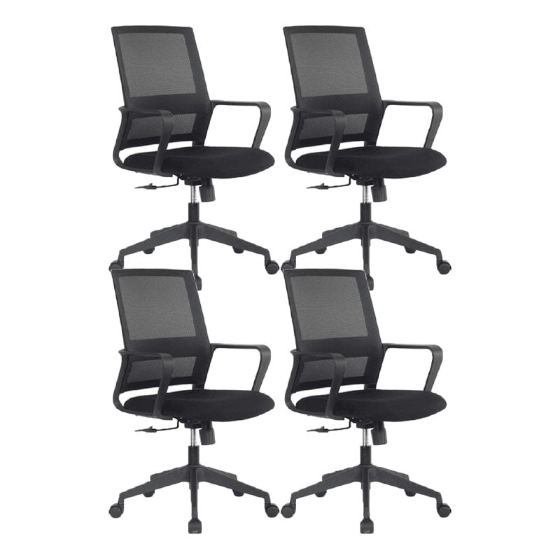 Arms Included Black Frame Office Chair No Distressing Mid-back Chair