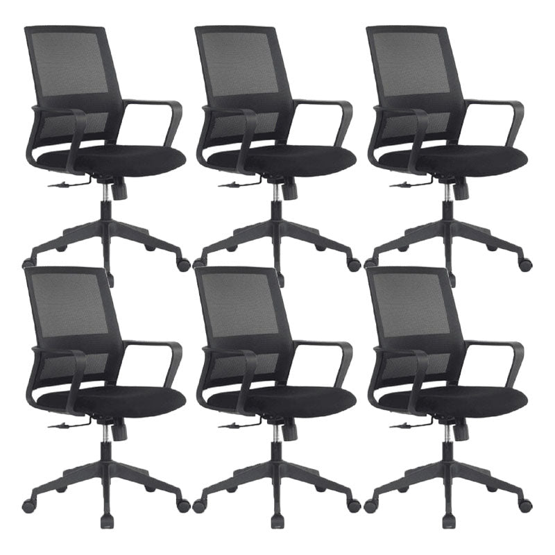 Arms Included Black Frame Office Chair No Distressing Mid-back Chair