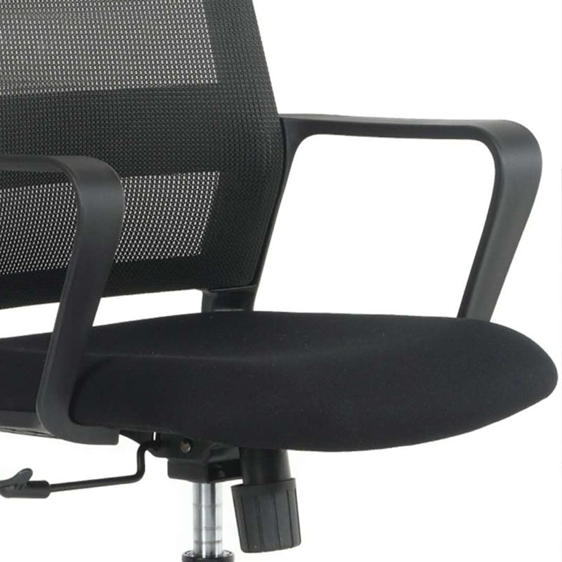 Arms Included Black Frame Office Chair No Distressing Mid-back Chair