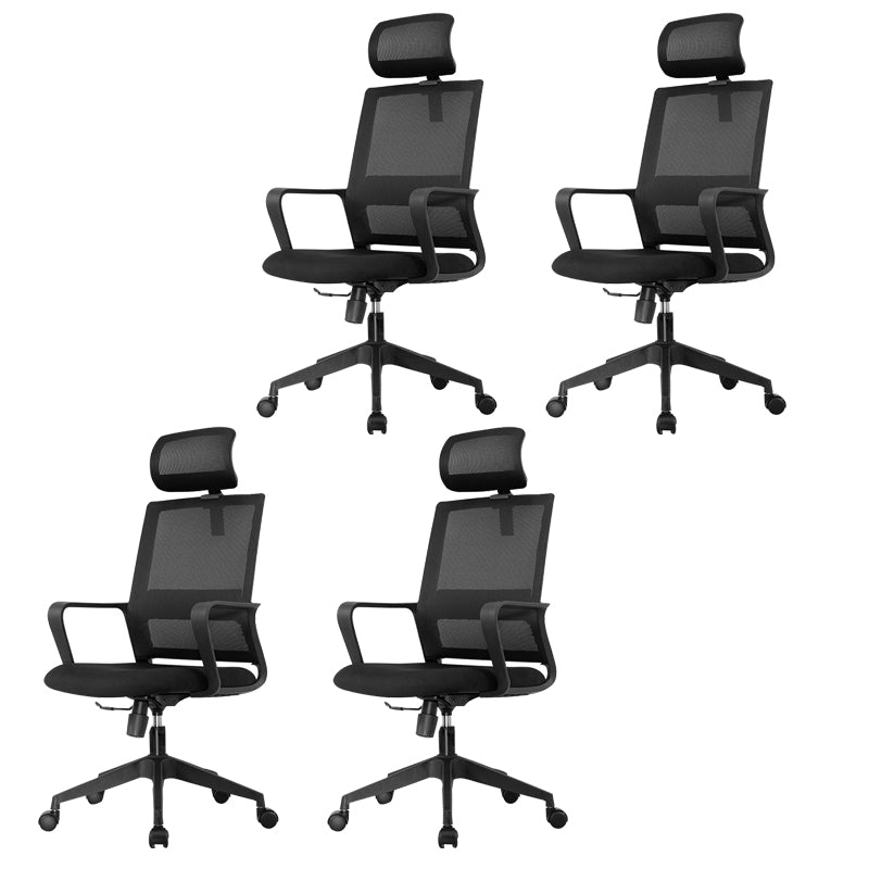 Modern Desk Chair Mid-Back Home Office Chair in Black No Distressing