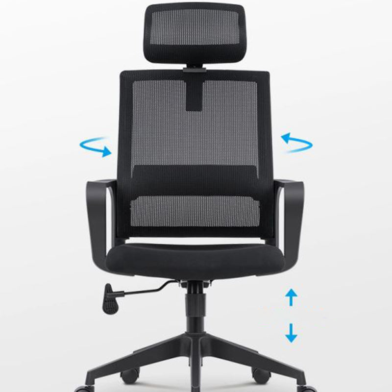 Modern Desk Chair Mid-Back Home Office Chair in Black No Distressing