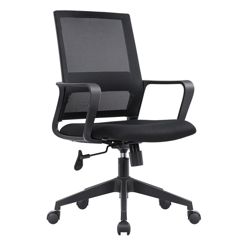 Modern Desk Chair Mid-Back Home Office Chair in Black No Distressing