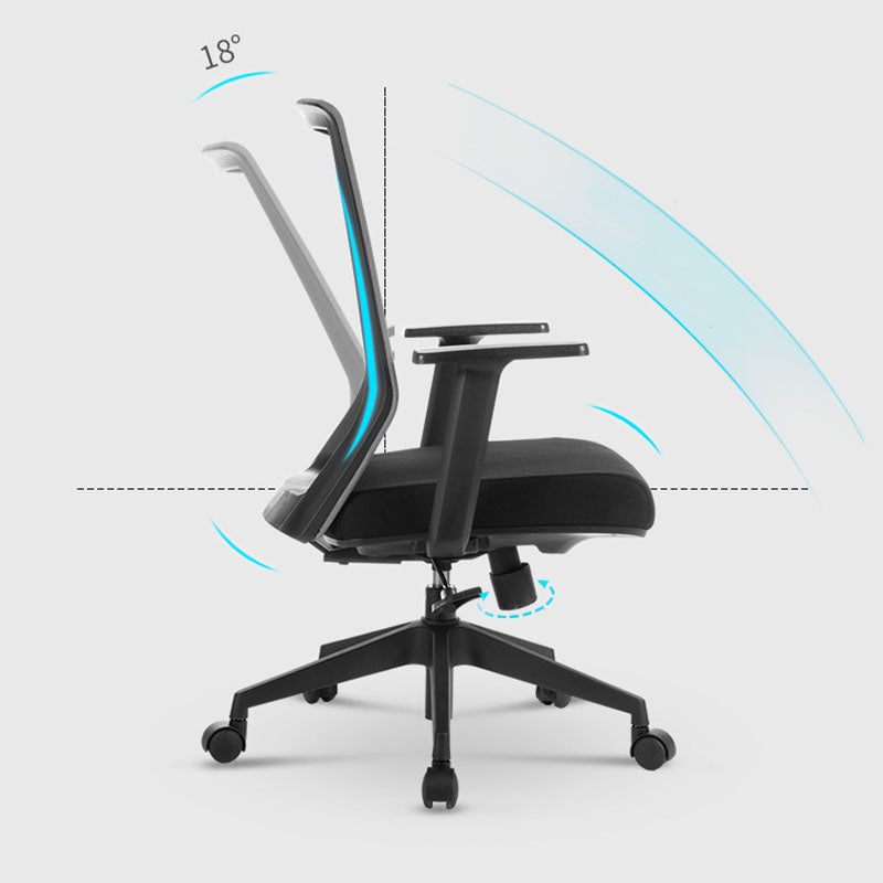 Modern Desk Chair Mesh Mid-Back Task Chair with Tilt Mechanism