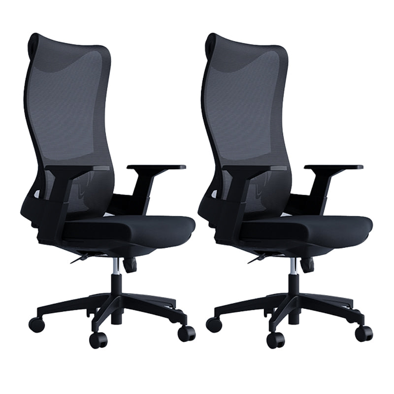 High Back Office Chair Rotatable Black Mesh Desk Chair with Adjustable Arm