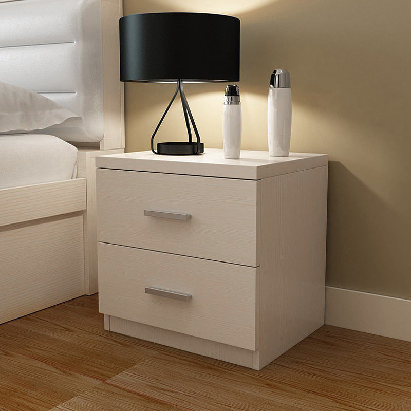 18 Inch H Nightstand Imitation Wood Drawer Storage Modern Bed Nightstand