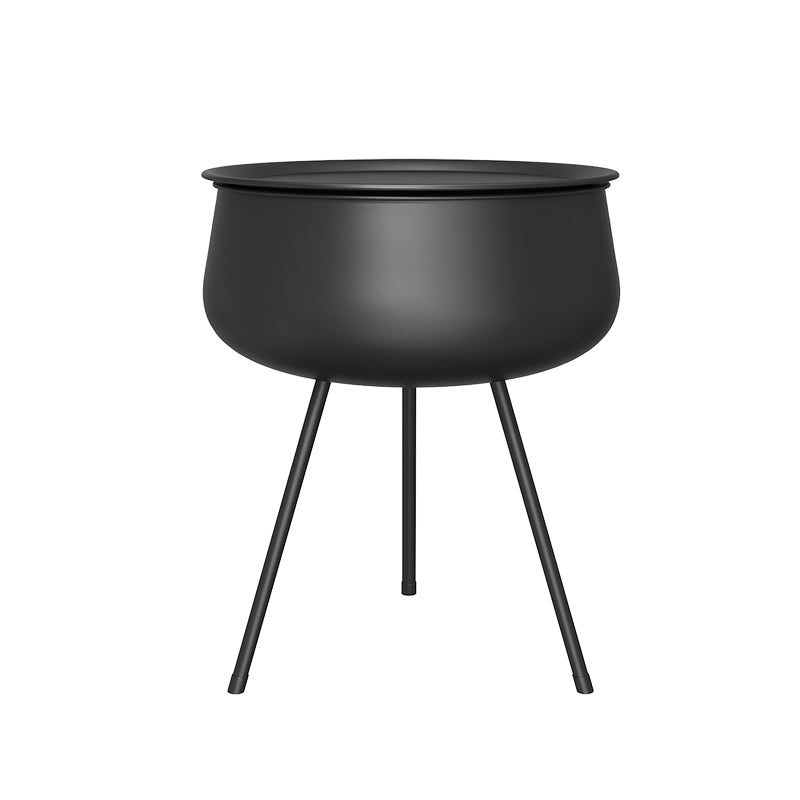 Metal Modern Nightstand Iron Round Non-Storage Night Table with Legs