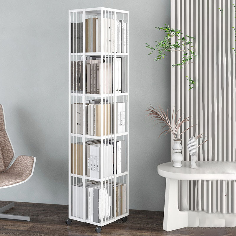 Modern Metal Bookshelf Standard Vertical Bookcase in Burnish