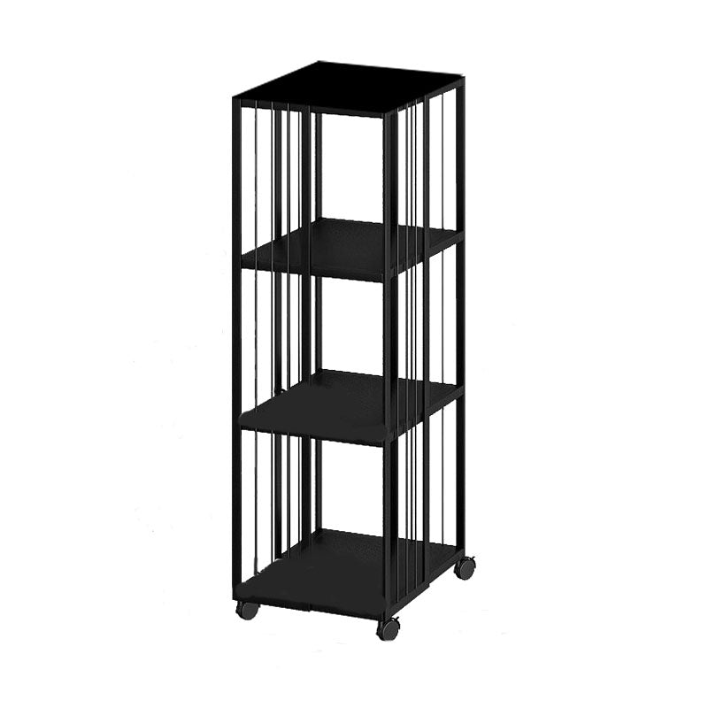 Modern Metal Bookshelf Standard Vertical Bookcase in Burnish